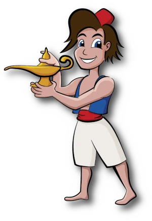 Aladin Kartons Maskottchen